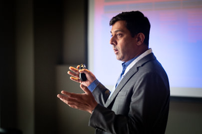 Photograph of Speaker during IT Conference Event in London