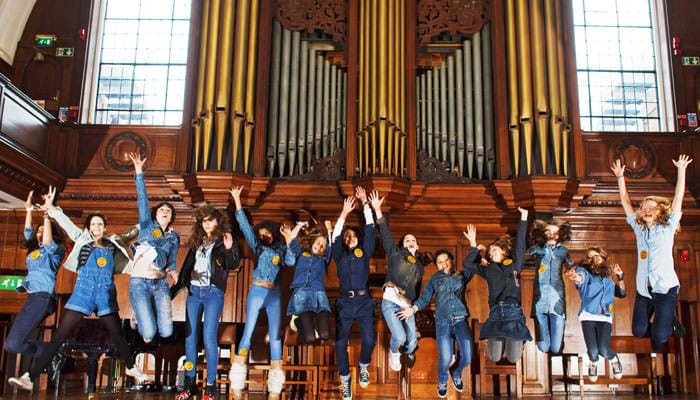 Photograph of children at St Pauls Girls School for Jeans for Genes Day Photograph of children at St Pauls Girls School for Jeans for Genes Day