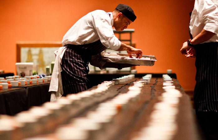 Photography of Chef at Work for Caterers at RIBA Event