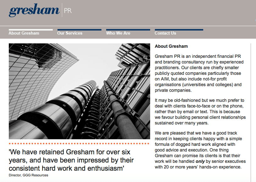 PR Company Website