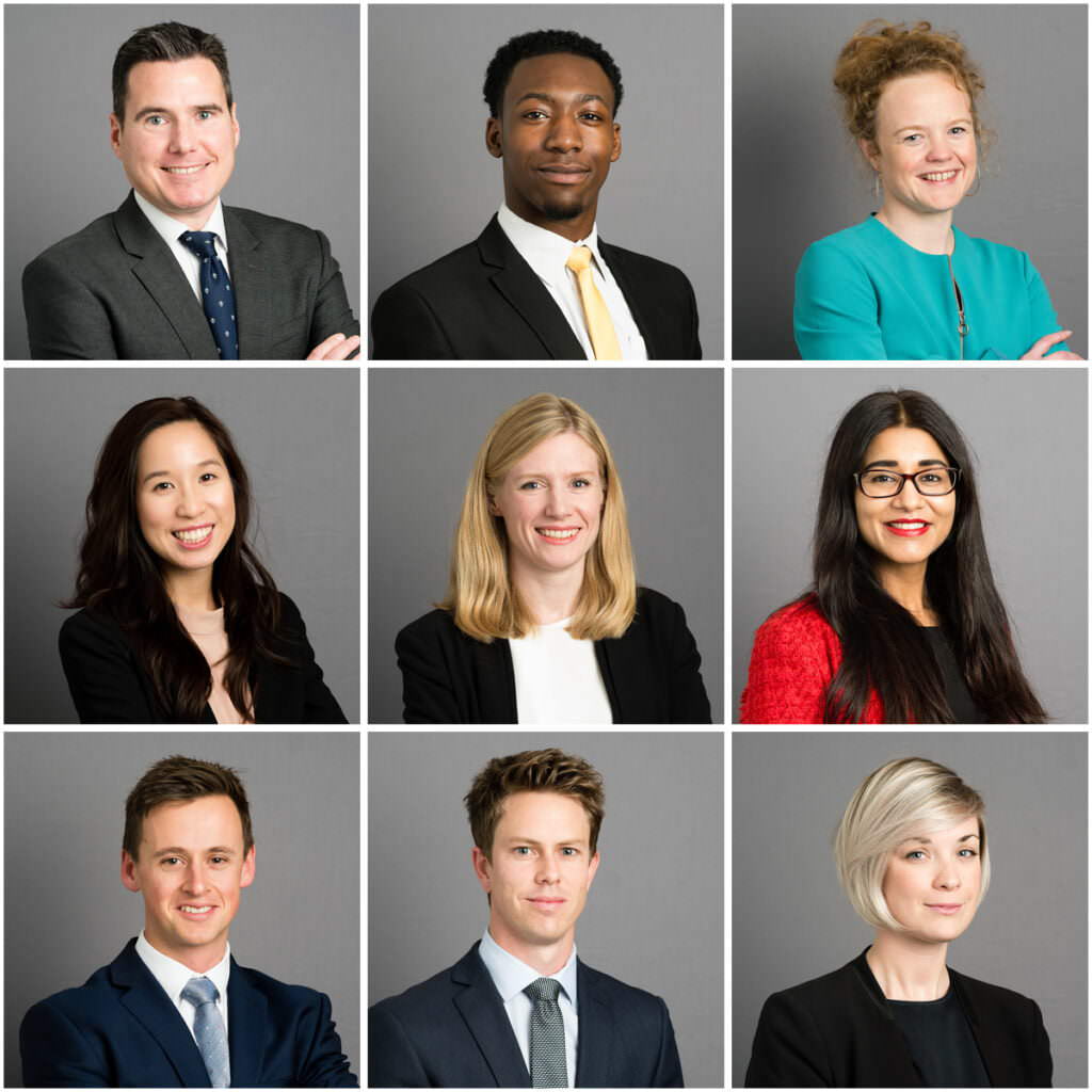 Headshot photographer for lawfirm in London using a grey background