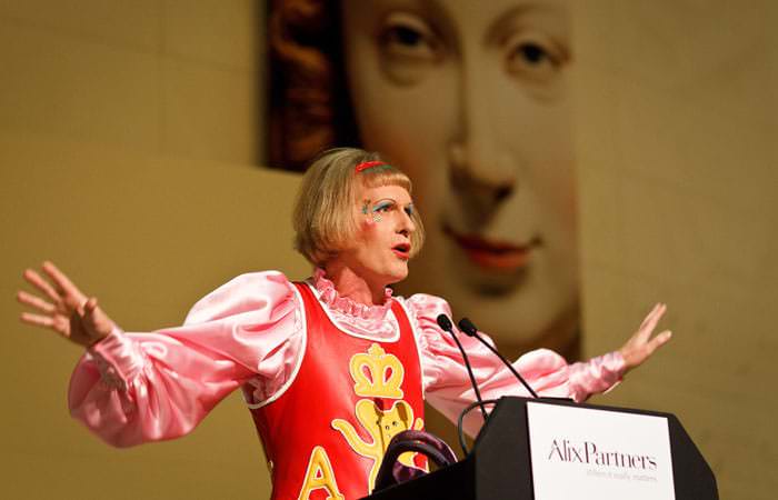 grayson-perry-photograph Photograph of Grayson Perry in London during evening event, which he was speaking at