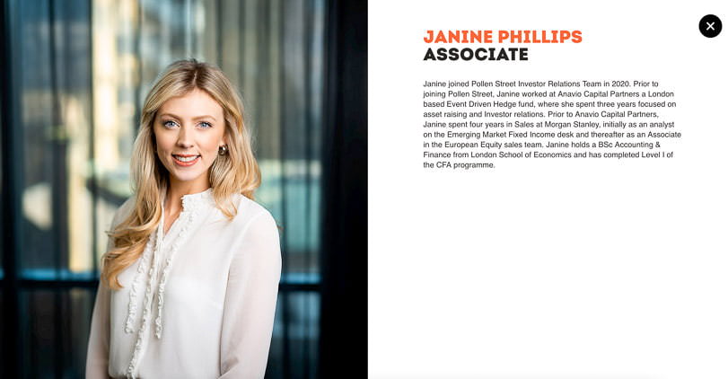 New website photograph on private equity client site.