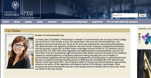 Photograph Oxford Professor appearing on college website