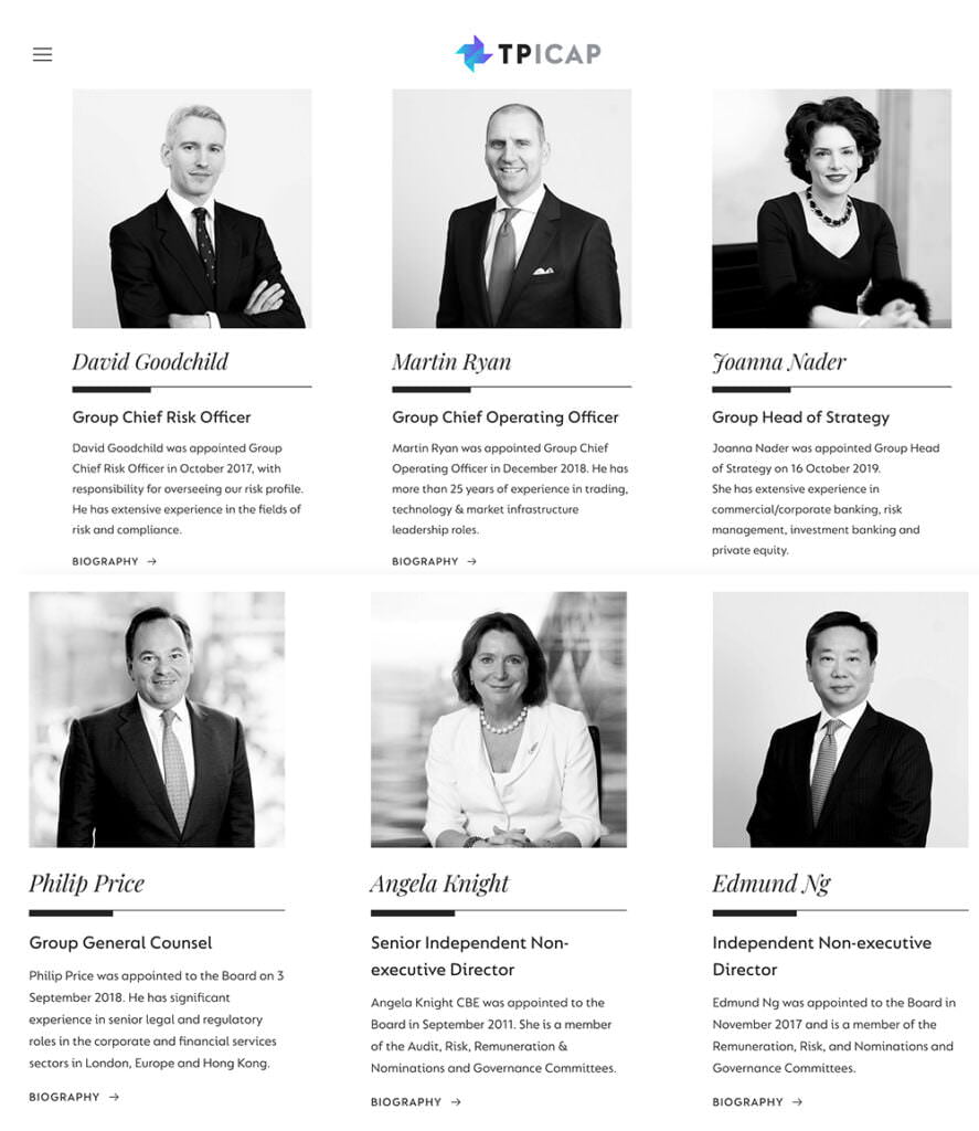 Executive committee on website