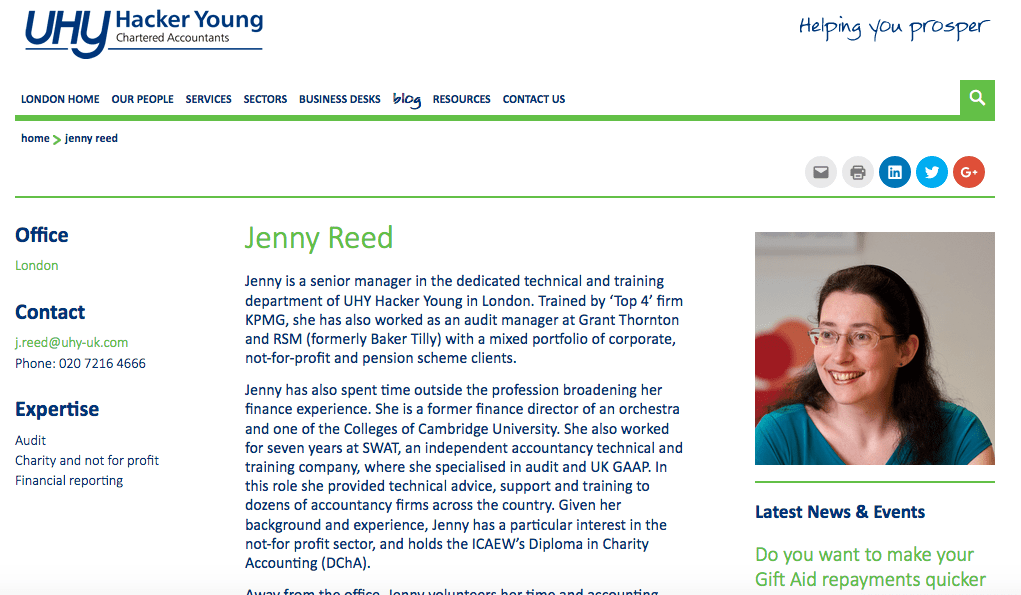 Accountancy firm portraits on website