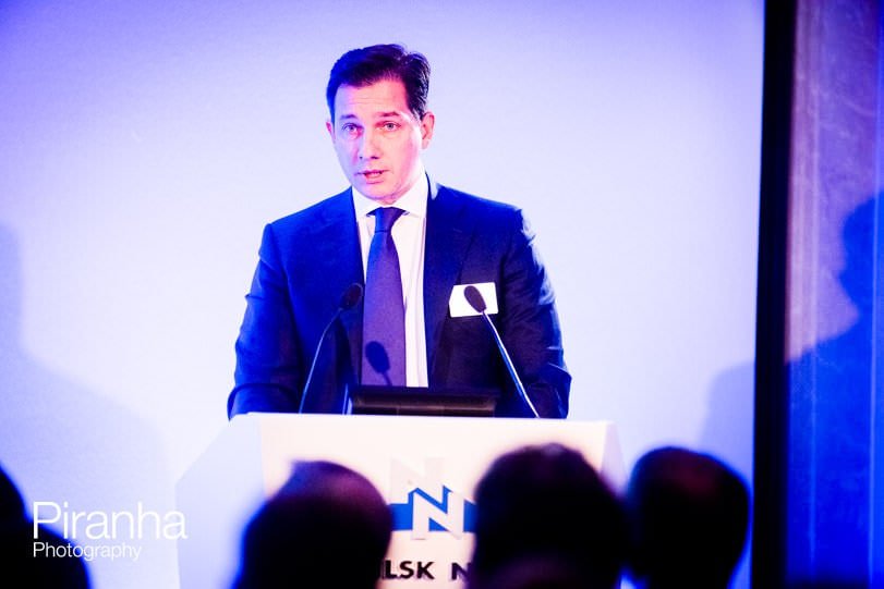 Photography of speaker during capital markets day in London