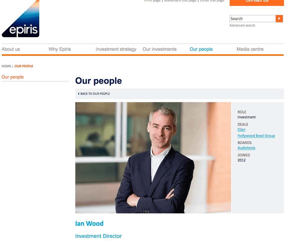 Portrate of Investment Director at Private Equity Company Offices