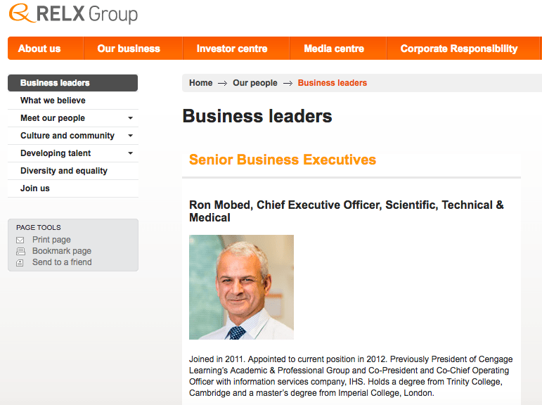 Head shot of Director on Corporate Company Website - CEO