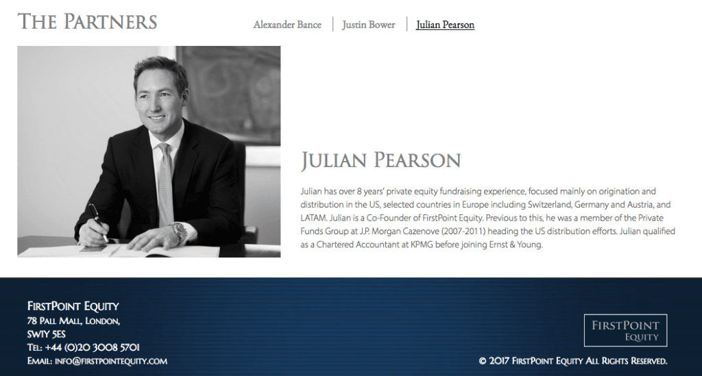 Photography of Private Equity Company Partner for use on Website - Black and white shot