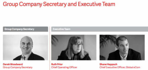 Executive team photography for annual report