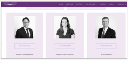 Headshots on client's website