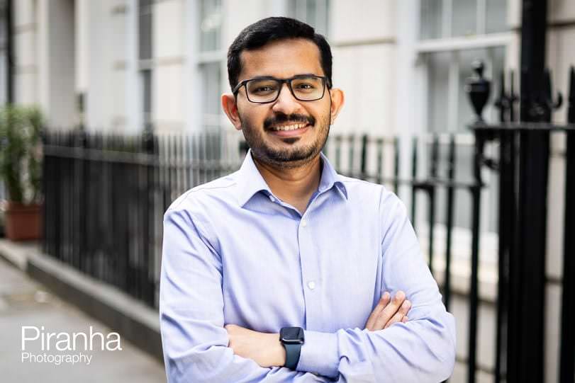 Business portrait taken in London at outdoor location.