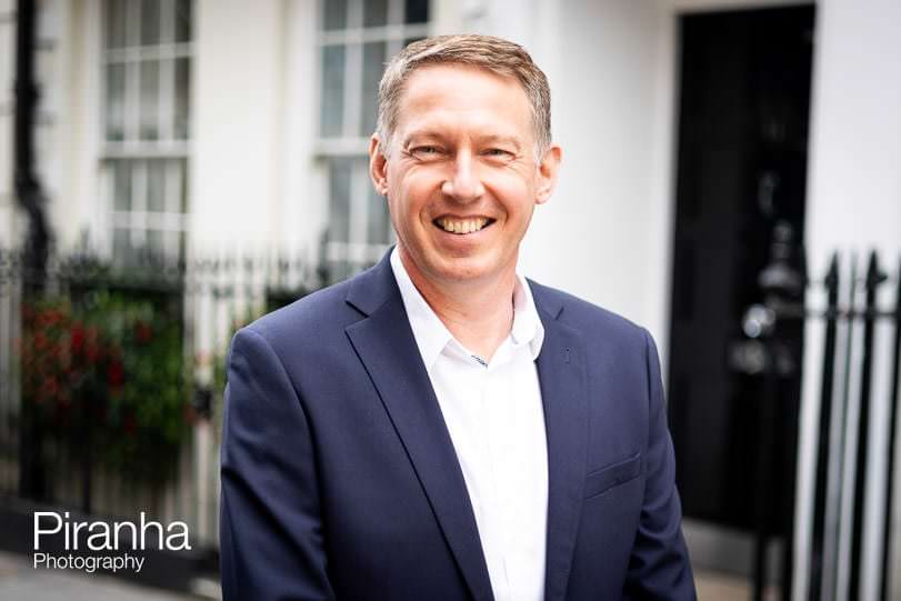 Business portrait taken in London at outdoor location.