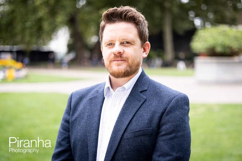 Business portrait taken in London at outdoor location.
