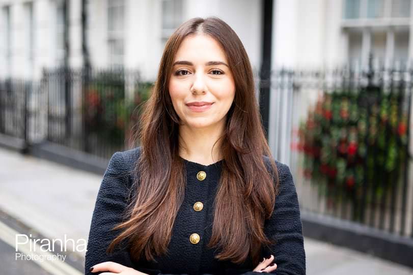 Business portrait taken in London at outdoor location.