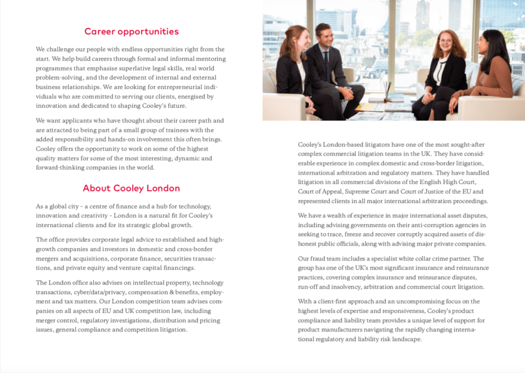 Graduates in meeting photographed for brochure