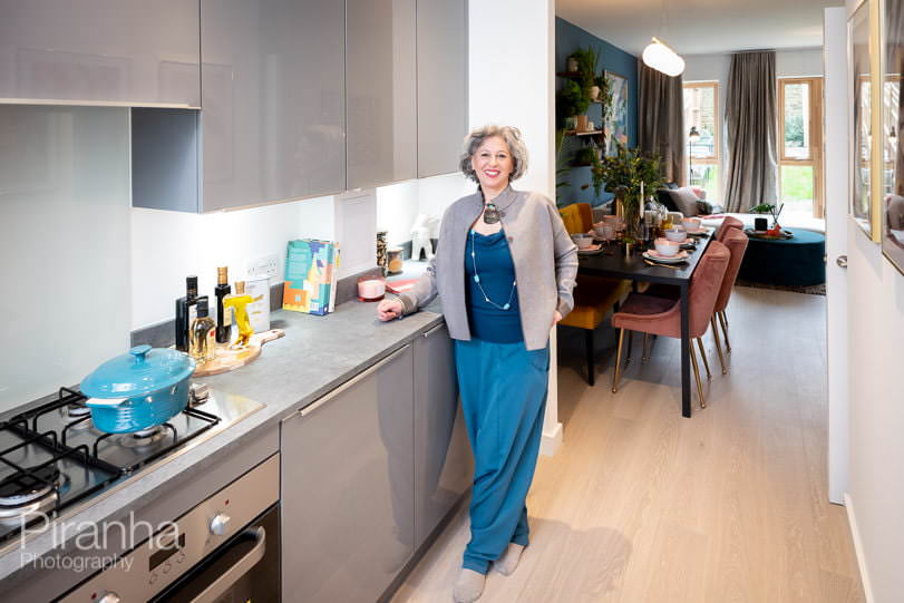 New Build Photography of London Residents New kitchen photographed in family house new build