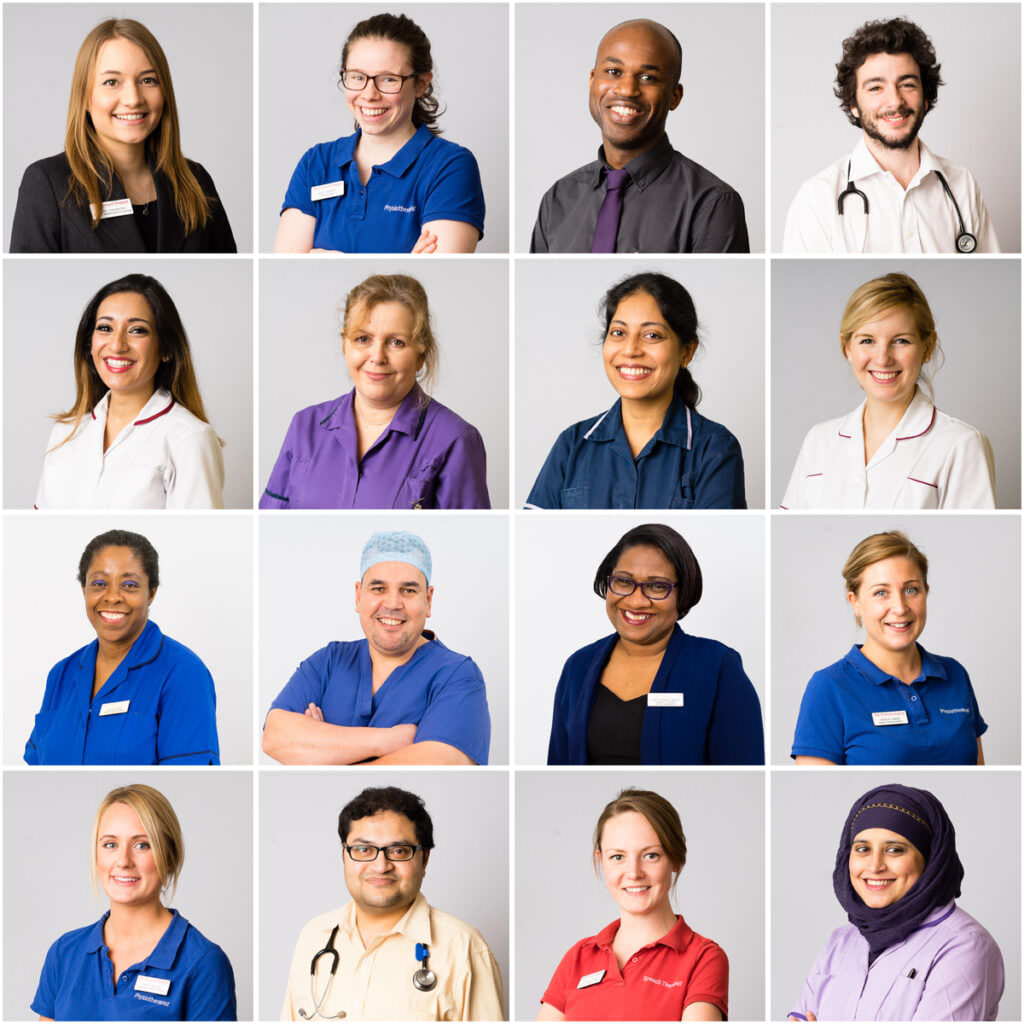 healthcare headshot photography of medical team - photographs taken in London hospitals