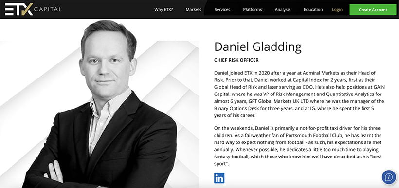 leadership team photographer for London broker - photography in use on client's website