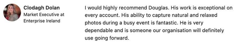 border-black Client Recommendation on LinkedIn