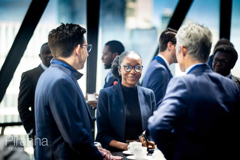 Photography of attendees at launch event in London at the Gherkin