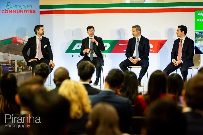 Investor Event Photograph of panel of speakers in London