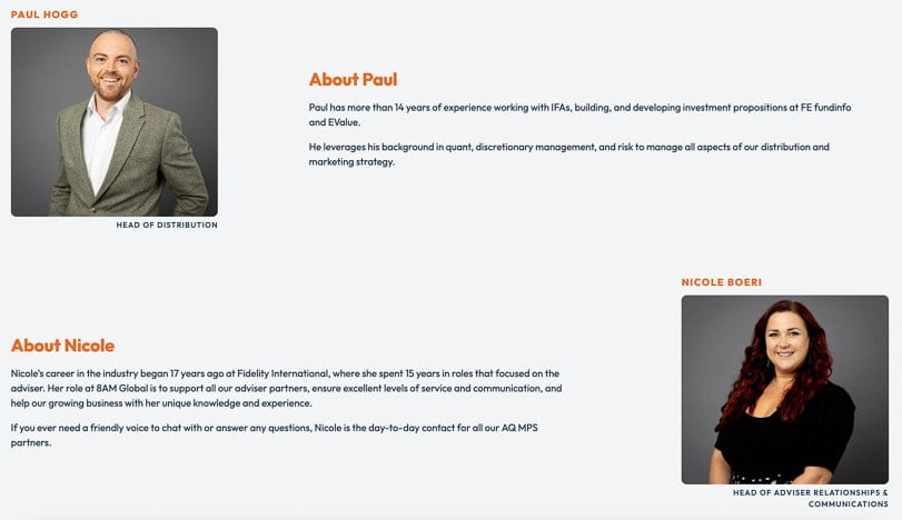 Website team page to show new photographs in place