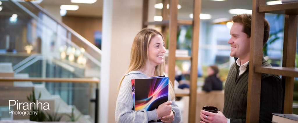 Office photography for graduate section of management consultants website. Showing collaborative working and supporting the brand.