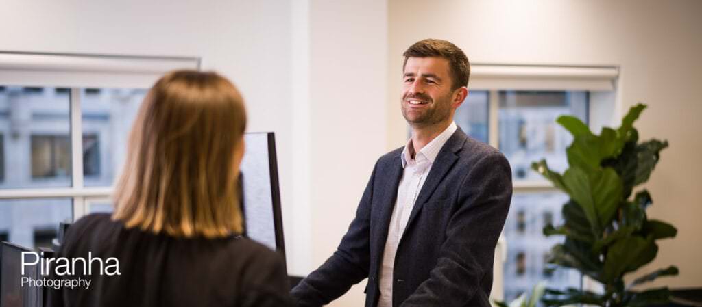 Office photography for graduate section of management consultants website. Showing collaborative working and supporting the brand.