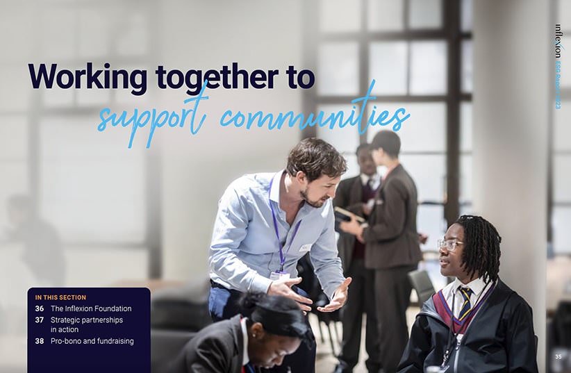 ESG report photography of school children gaining experience in client offices