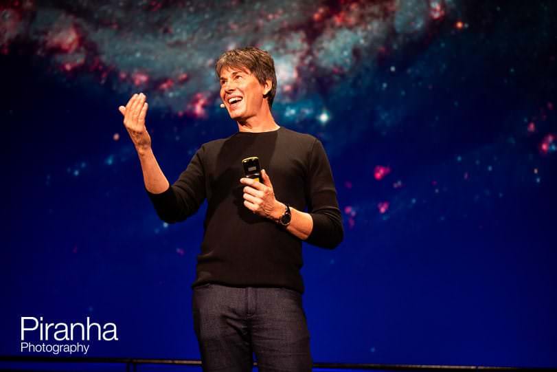 Professor Brian Cox presenting at London event at IMAX in Science Museum
