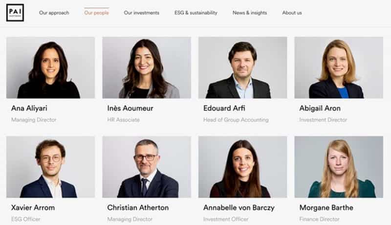 Team page headshot photography for private equity firm.