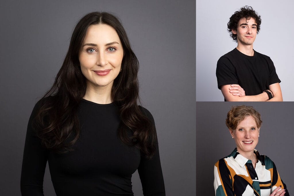 Headshots taken with plain background.